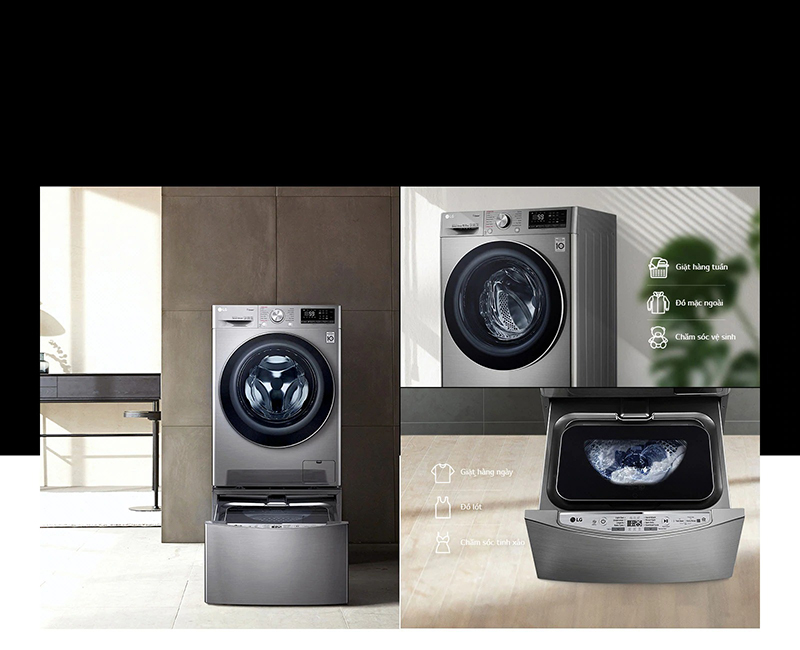 Máy giặt LG 10.5 kg FV1450S3V Tính tương thích - Có sẵn với TWINWash™ Mini 