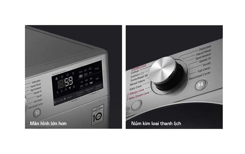 Máy giặt LG 10.5 kg FV1450S3V Thiết kế - Hình thức ưa nhìn và thanh lịch hơn