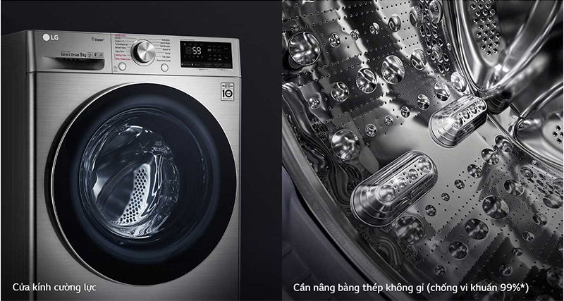 Máy giặt LG 9 kg FV1409S2V Độ bền - Bền và sạch hơn