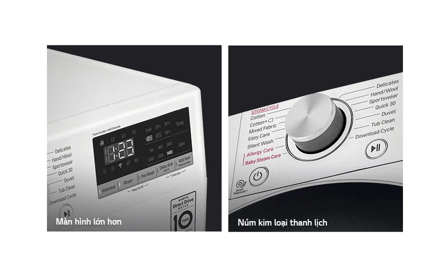 Máy giặt LG Inverter 9 kg FV1409S4W Thiết kế - Hình thức ưa nhìn và thanh lịch hơn