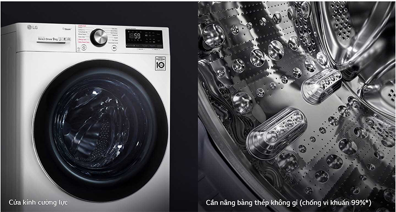 Máy giặt sấy LG 8.5 kg FV1408G4W Độ bền - Bền và sạch hơn