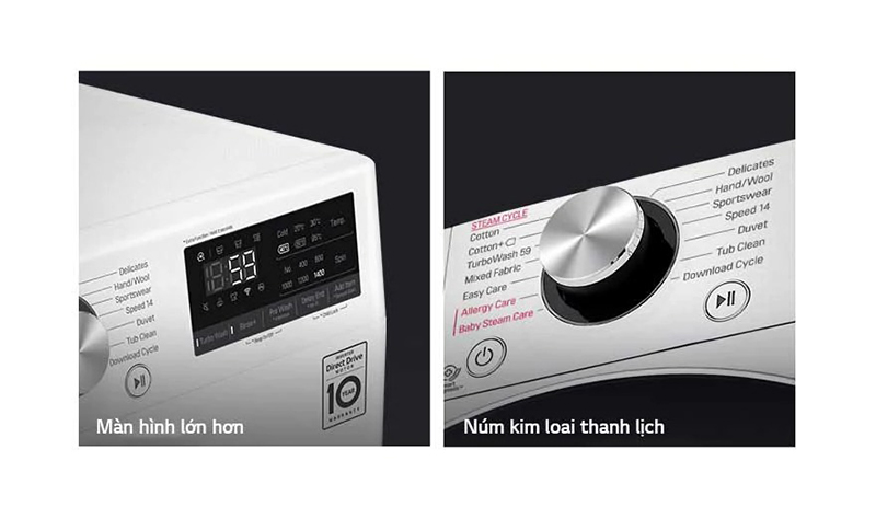 Máy giặt sấy LG 8.5 kg FV1408G4W Thiết kế - Hình thức ưa nhìn và thanh lịch hơn